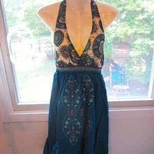Bohemian Peacock Halter Dress New Charlotte Russe Size Small
